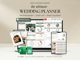 Ultimate Wedding Planner Spreadsheet | Excel & Google Sheets Wedding Planner