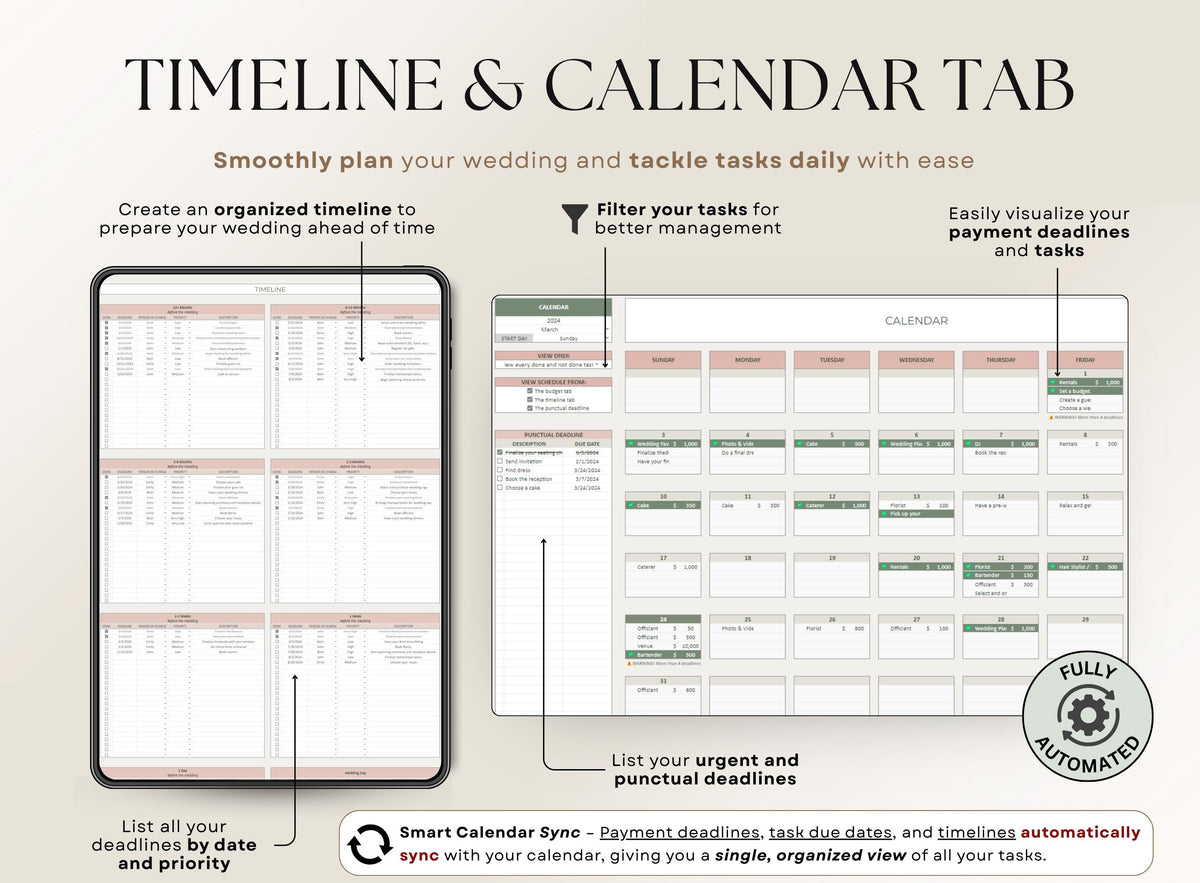 Ultimate Wedding Planner Spreadsheet | Excel & Google Sheets Wedding Planner