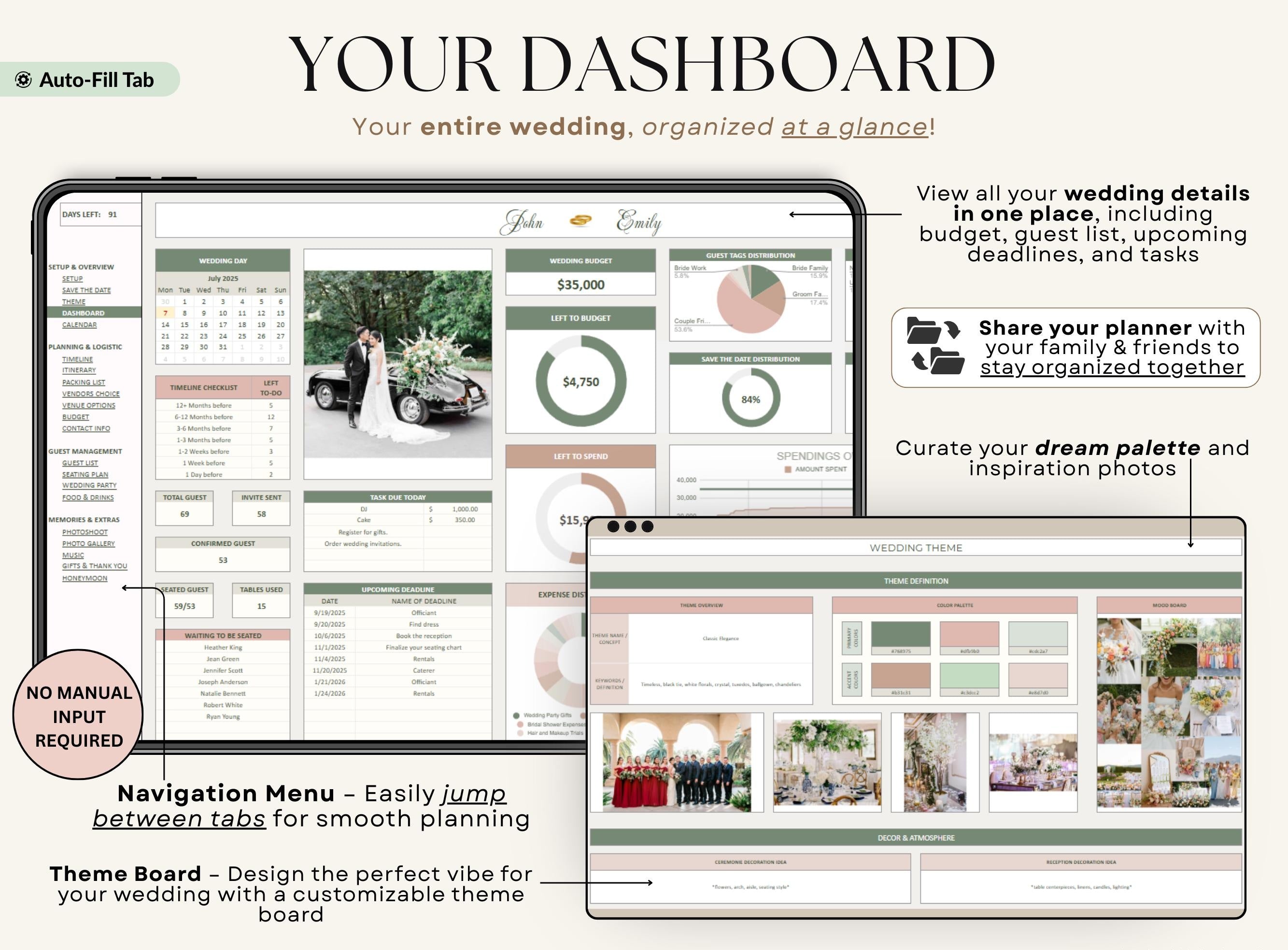 Ultimate Wedding Planner Spreadsheet | Excel & Google Sheets Wedding Planner