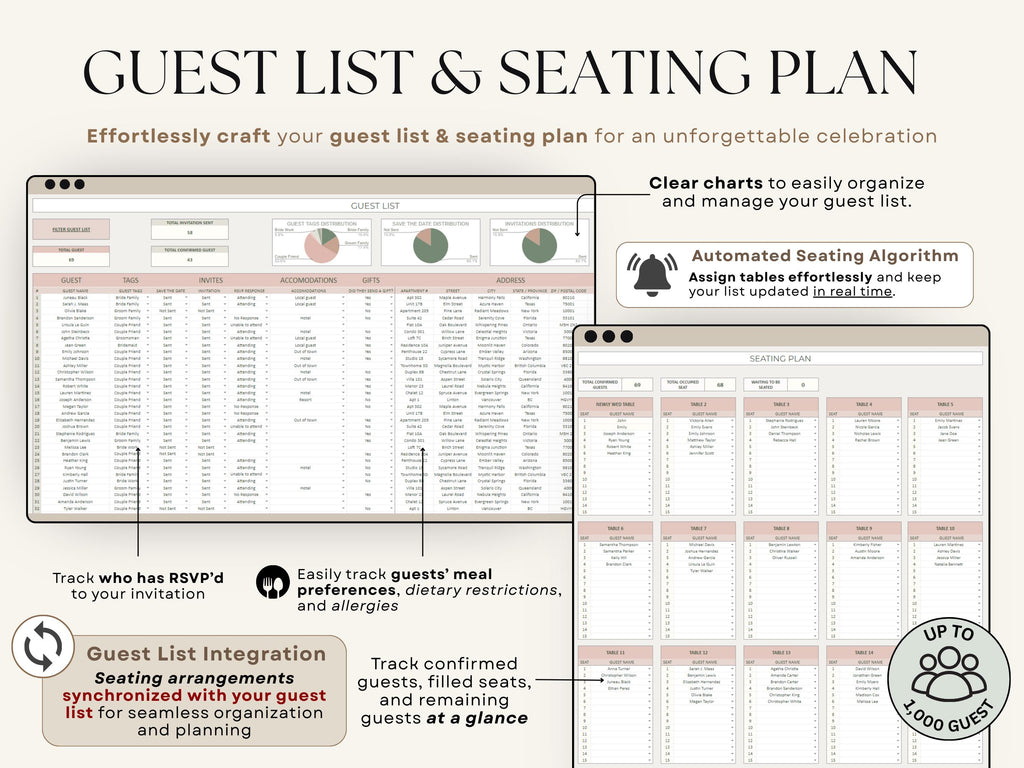 Ultimate Wedding Planner Spreadsheet | Excel & Google Sheets Wedding Planner